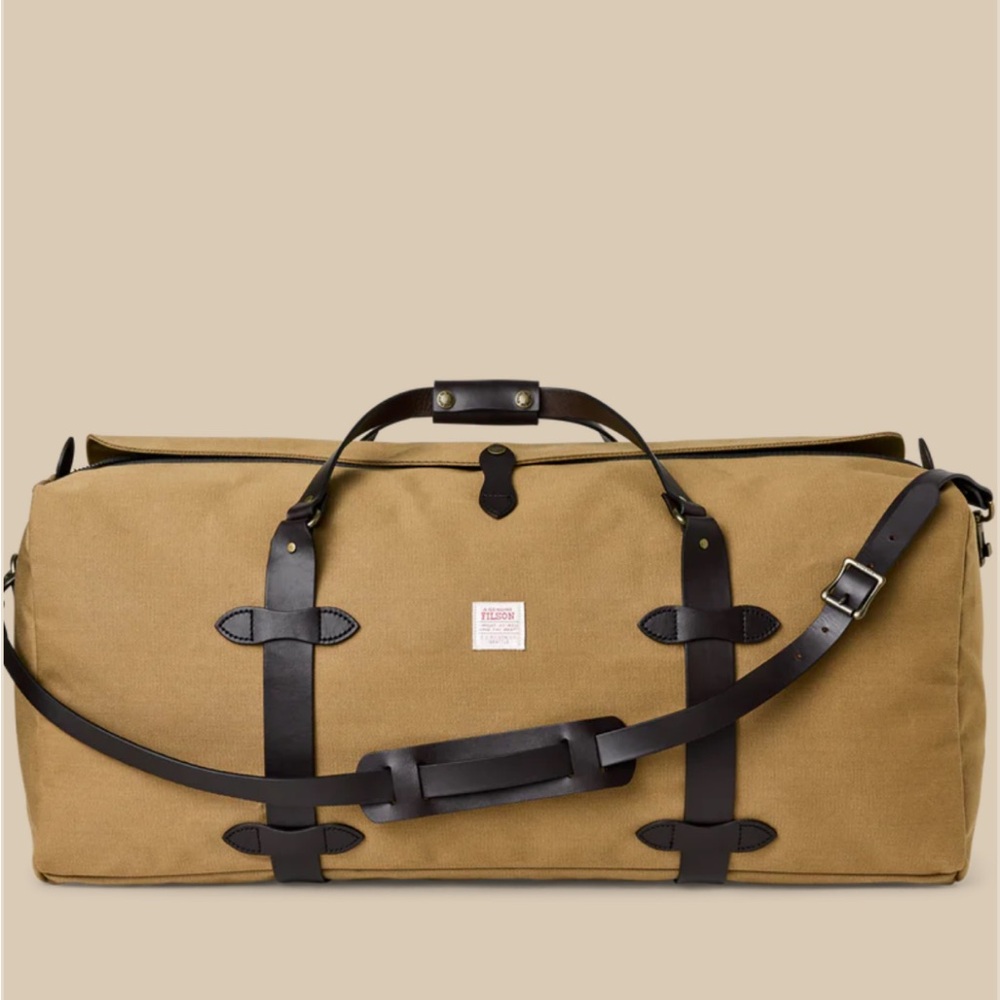 Filson New Tan and Black Men's Duffel Bag